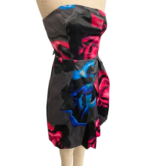 Strapless Floral Print Dress By Express Design Studio Size 4 - Picture 6 of 7